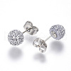 Rhinestone Ball Stud Earrings EJEW-F063-B01-2