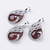 Natural Carnelian Pendants X-G-E442-04O-1