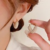 Heart Zinc Alloy Plastic Imitation Pearl Hoop Earrings FS-WGA8358-01-3