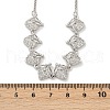 Brass Micro Pave Clear Cubic Zirconia Fruit Bib Necklaces NJEW-F342-01A-P-5