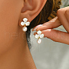 Elegant Brass Imitation Pearl Stud Earrings Women's Daily Jewelry DV0468-1-1