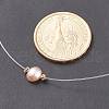 Natural Pearl Pendant Necklace with Nylon Wire for Women NJEW-JN03829-7