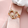 Heart with Flower Hollow Out Brass Finger Rings FS-WG99C3E-43-1
