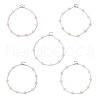 5Pcs 5 Colors Acrylic & Glass Seed Beaded Flower Necklaces for Women NJEW-JN05291-2