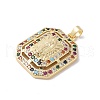 Brass Cubic Zirconia Pendants KK-Z050-32G-02-2