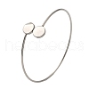 304 Stainless Steel Cuff Blank Bangle Bases with Round Tray STAS-Z088-03D-P-1