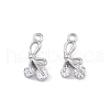 Brass Micro Pave Clear Cubic Zirconia Pendants KK-K351-46E-P-1