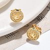 Brass Micro Pave Clear Cubic Zirconia Stud Earrings EJEW-D305-12G-1