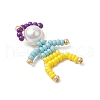 Glass Seed Bead with Glass Pearl Round Bead People Pendants PALLOY-MZ00643-4