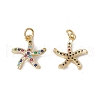 Brass Micro Pave Colorful Cubic Zirconia Pendants KK-G439-20G-1