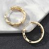 Brass Clear Cubic Zirconia Rectangle Hoop Earrings EJEW-D320-06G-3