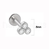 316L Surgical Stainless Steel & G23 Titanium & Crystal Rhinestone Flat Round Cartilage Earrings WGA7630-34-1