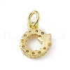 Brass Micro Pave Clear Cubic Zirconia Charms ZIRC-F132-55G-2