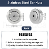 Beebeecraft 6Pcs 304 Stainless Steel Ear Nuts STAS-BBC0005-38P-2