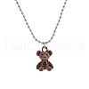 Flocking Bear Alloy Pendant Ball Chain Necklaces FS-WG62F8A-01-2