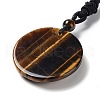 Natural & Synthetic Mixed Stone Tree of Life Pendant Necklace with Nylon Rope NJEW-H009-03-4