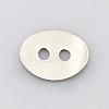Oval 2-Hole 201 Stainless Steel Buttons STAS-N048-01-1