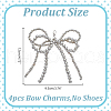 HOBBIESAY 4Pcs Bowknot Plastic Imitation Pearl Beads Shoe Charms AJEW-HY0001-92-2
