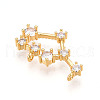 Brass Micro Pave Cubic Zirconia Pendants KK-N261-120L-G-2