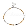 Stainless Steel Rectangle Link Chain Bracelets for Women Men BJEW-M319-01A-GP-1