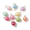 AB Color Plated Opaque Acrylic Round Connector Charms PALLOY-JF03543-01-1