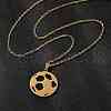 Football 201 Stainless Steel Pendant Necklaces & Stud Earrings Sets for Women SJEW-Q025-01G-2
