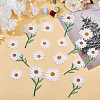 SUPERFINDINGS 24Pcs 4 Styles Daisy Sunflower Embroidered Cloth Patch PATC-FH0001-17-5