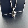 Vintage Owl Pendant Punk Necklace Stainless Steel Unisex Jewelry Accessory AR8144-3