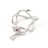 Brass Micro Pave Clear Cubic Zirconia Bead Frame KK-K371-49S-2