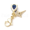 Star & Teardrop Brass Micro Pave Cubic Zirconia Pendant Decorations HJEW-JM02066-01-4