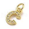 Initial Letter Brass with Cubic Zirconia Charms KK-Q814-26C-G-2