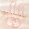 Natural Rose Quartz Bead Stretch Bracelets X-BJEW-K212-A-045-5