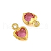 Heart Rack Plating Brass Glass Pendants X-KK-S385-01G-03-2