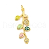 Real 18K Gold Plated Brass Micro Pave Cubic Zirconia Pendants KK-R159-44G-02-1