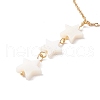 Natural Shell Star Pendant Necklace with 304 Stainless Steel Cable Chain for Women NJEW-C016-01G-4