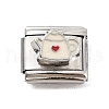 Tea Pot 304 Stainless Steel Enamel Coffee Connector Charms STAS-L023-005F-1