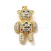 Brass Micro Pave Cubic Zirconia Pendants KK-C009-01G-02-1