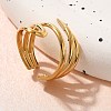 304 Stainless Steel Multi-layer Open Cuff Rings for Women STAS-Z108-03G-01-3