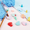  Silicone Heart & Synthetic Rubber Cone Knitting Needle Point Protectors DIY-NB0010-18-4