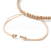 Mother's Day Jewellery Brass & Natural Pearl Braided Bead Bracelets BJEW-JB09721-03-4