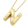 Brass & Plastic Pearl Letter Pendant Box Chain Necklaces for Women NJEW-U017-01G-14-2