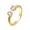 Brass Micro Pave Cubic Zirconia Cuff Rings for Women RJEW-F181-09G-6
