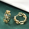 Brass Clear Cubic Zirconia Hoop Earrings EJEW-Q016-02G-4