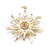 Brass Micro Pave Clear Cubic Zirconia Pendants X-ZIRC-P086-31G-2
