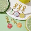 Fruits Alloy Enamel Pendant Decoration HJEW-JM01424-2