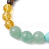 7 Chakra Natural Amethyst & Carnelian & Green Aventurine & Tiger Eye & Lapis Lazuli & Quartz Crystal & Synthetic Green Turquoise Round Beaded Bracelets BJEW-TA00632-3