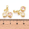 Brass Micro Pave Cubic Zirconia Charms X-KK-N254-227G-3