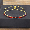 Brass Micro Pave Cubic Zirconia Slider Bracelets FS-WG49F5F-03-1