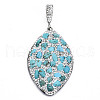 Polymer Clay Rhinestone Pendants RB-S056-12B-P-2