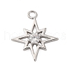Brass Pave Clear Cubic Zirconia Pendants KK-V016-19P-1